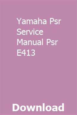 yamaha psr e413 manual